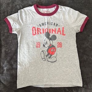 Disney Gray and Red Mickey Mouse T-Shirt